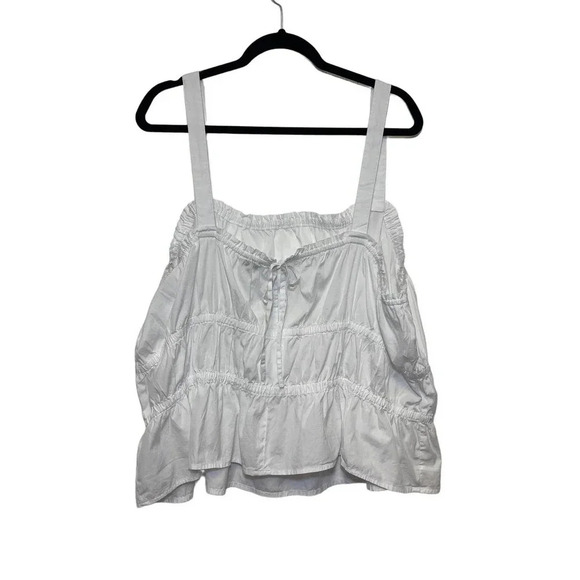 NWT Madewell Poplin Sophia Peplum Tank - Plus Size Ruffle Blouse Top - Picture 6 of 8